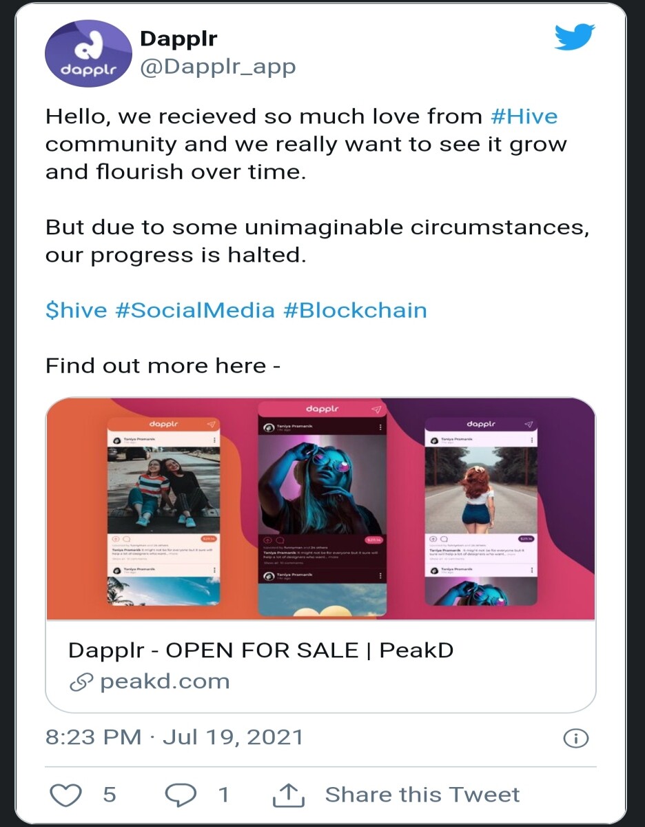 Dapplr Twitter Announcement