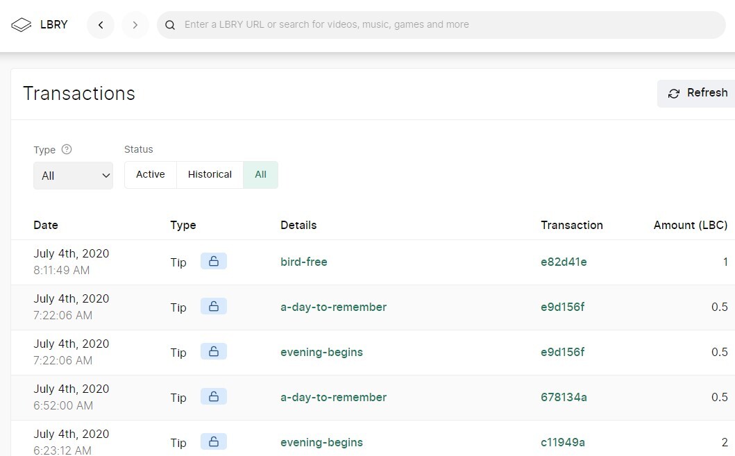 View Tips Transaction
