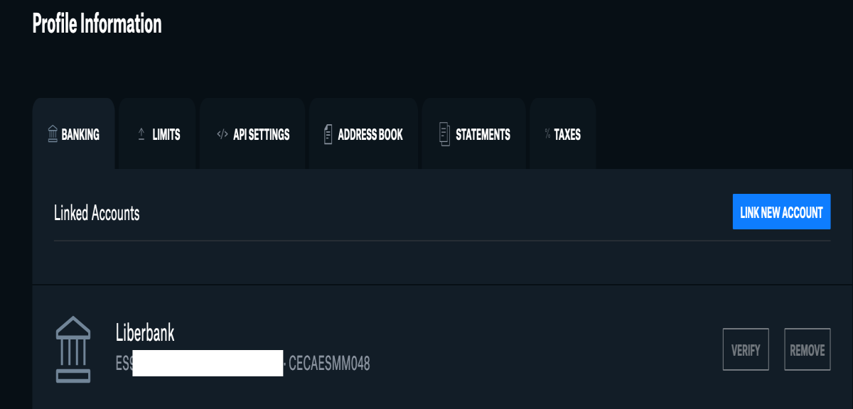 coinbase bank account verify