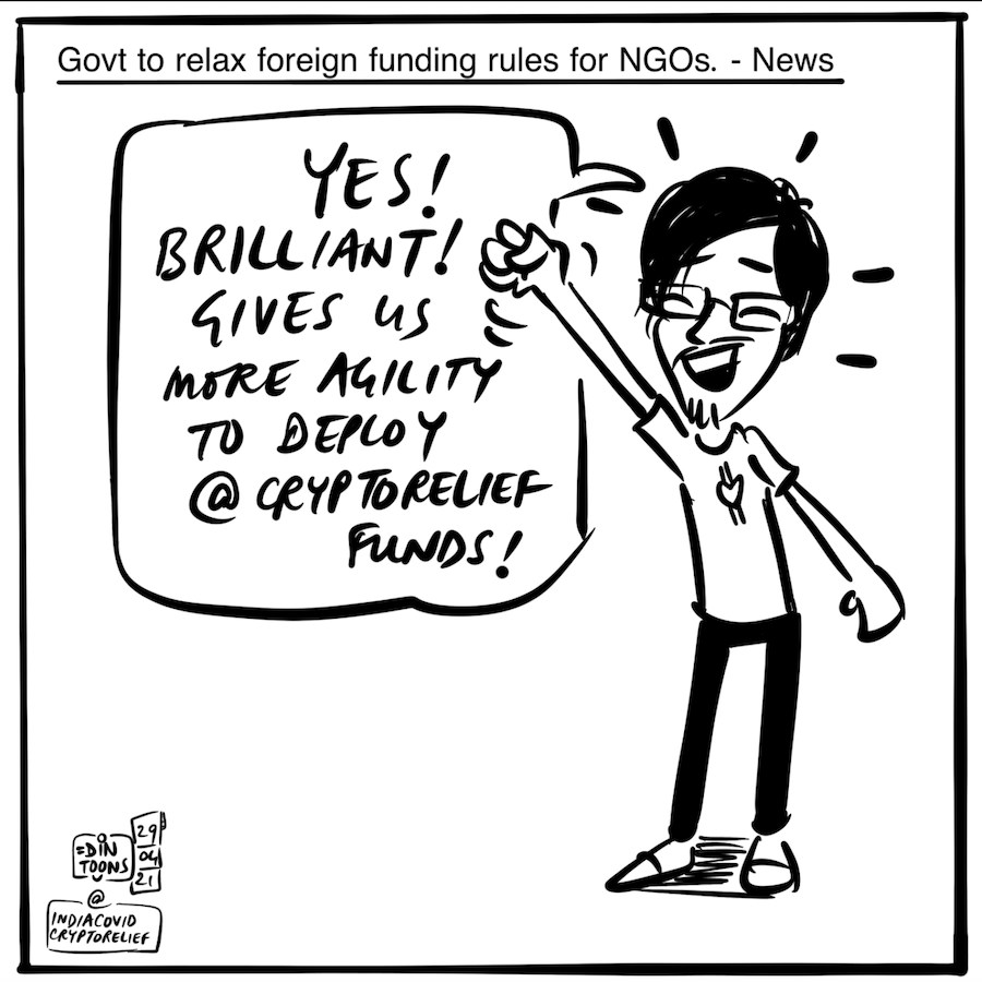 crypto donation, india, covid 19, crypto relief
