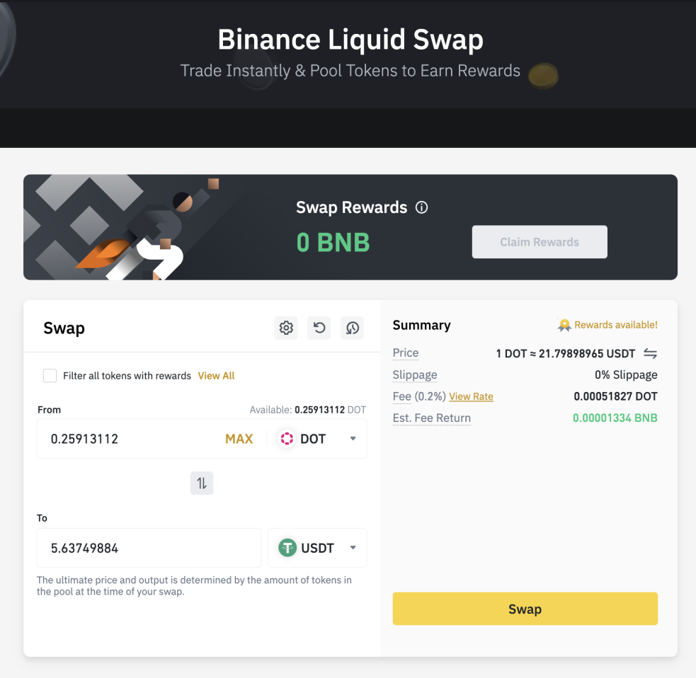 Binance Liquid Swap