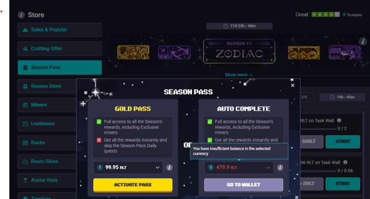 Season Pass: Free and Gold