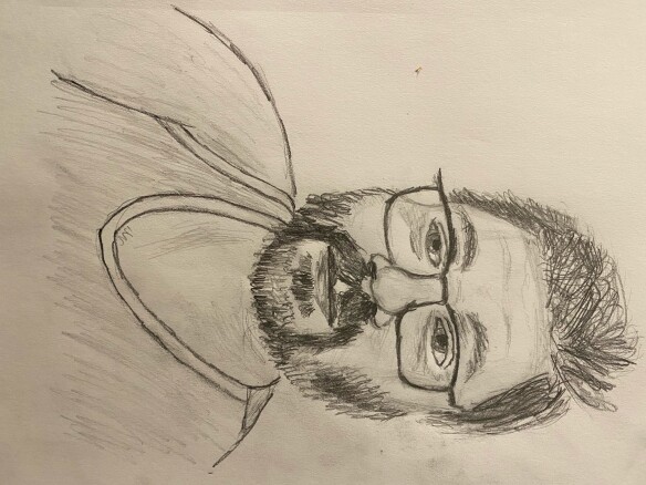 Self portrait in pencil