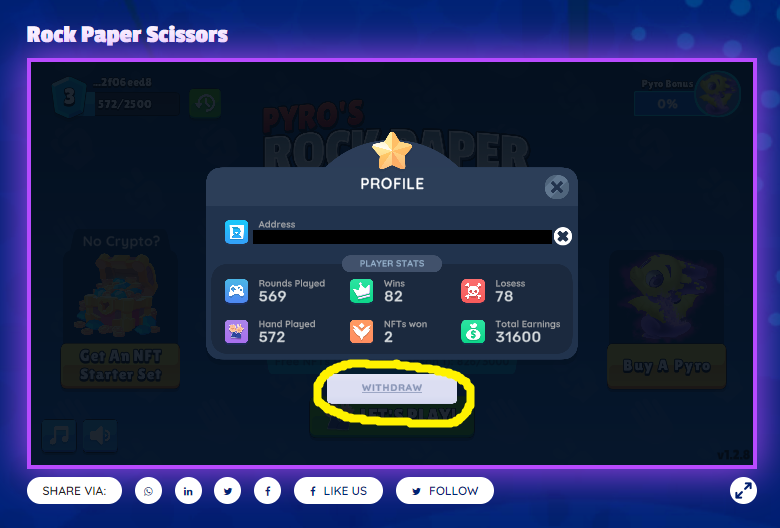 RPS Withdraw button