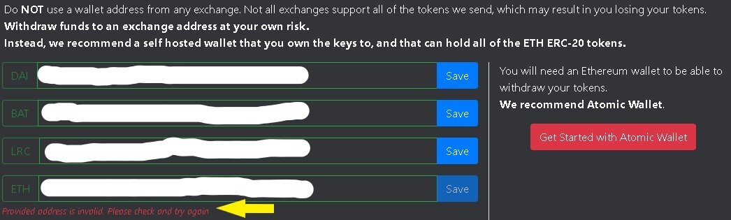 BlockFi destination wallet not accepted