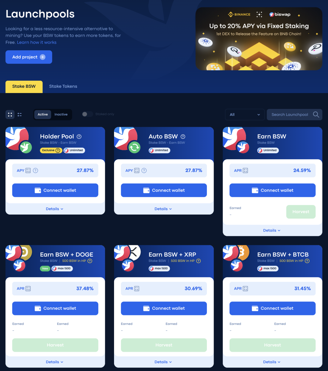 Biswap launchpools BSW