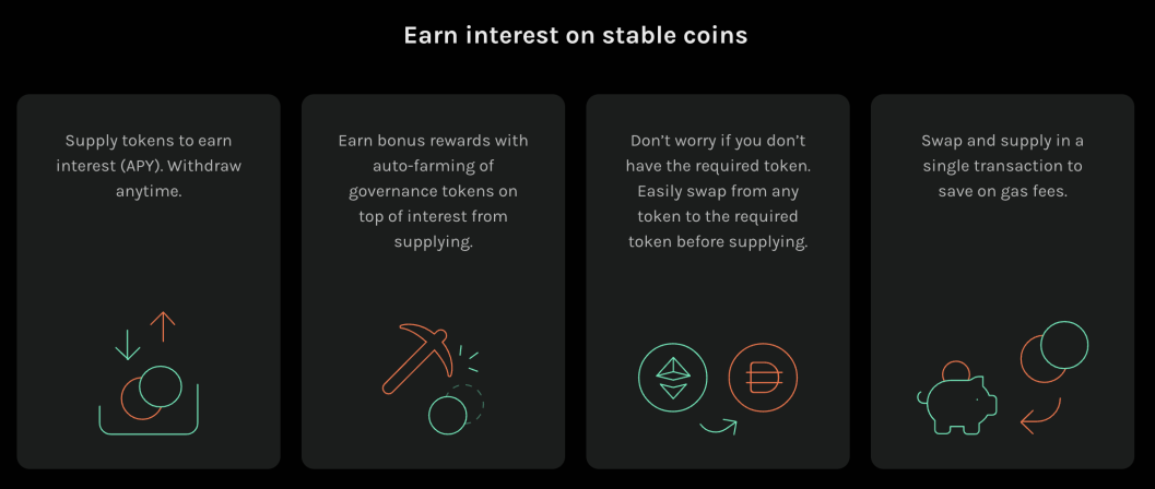 Earn interest with Krystal DeFi