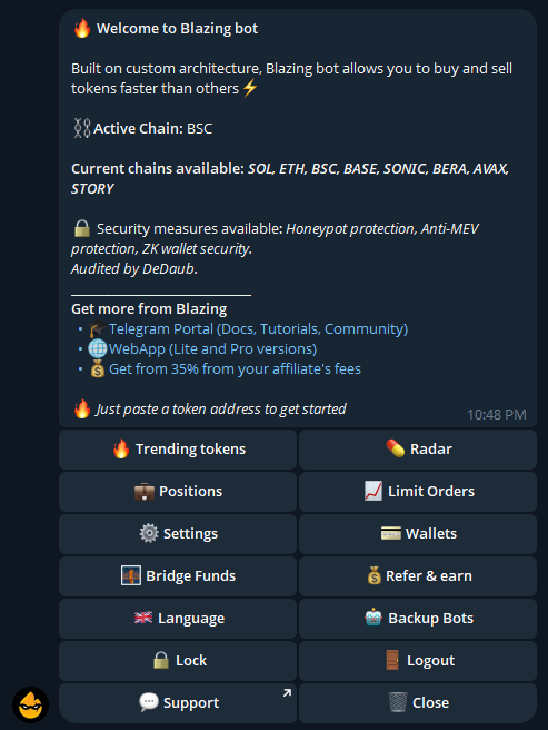 Blazing Telegram Bot