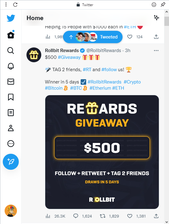 Twitter giveaways