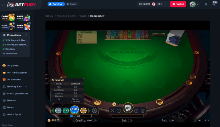 Betfury Blackjack Game