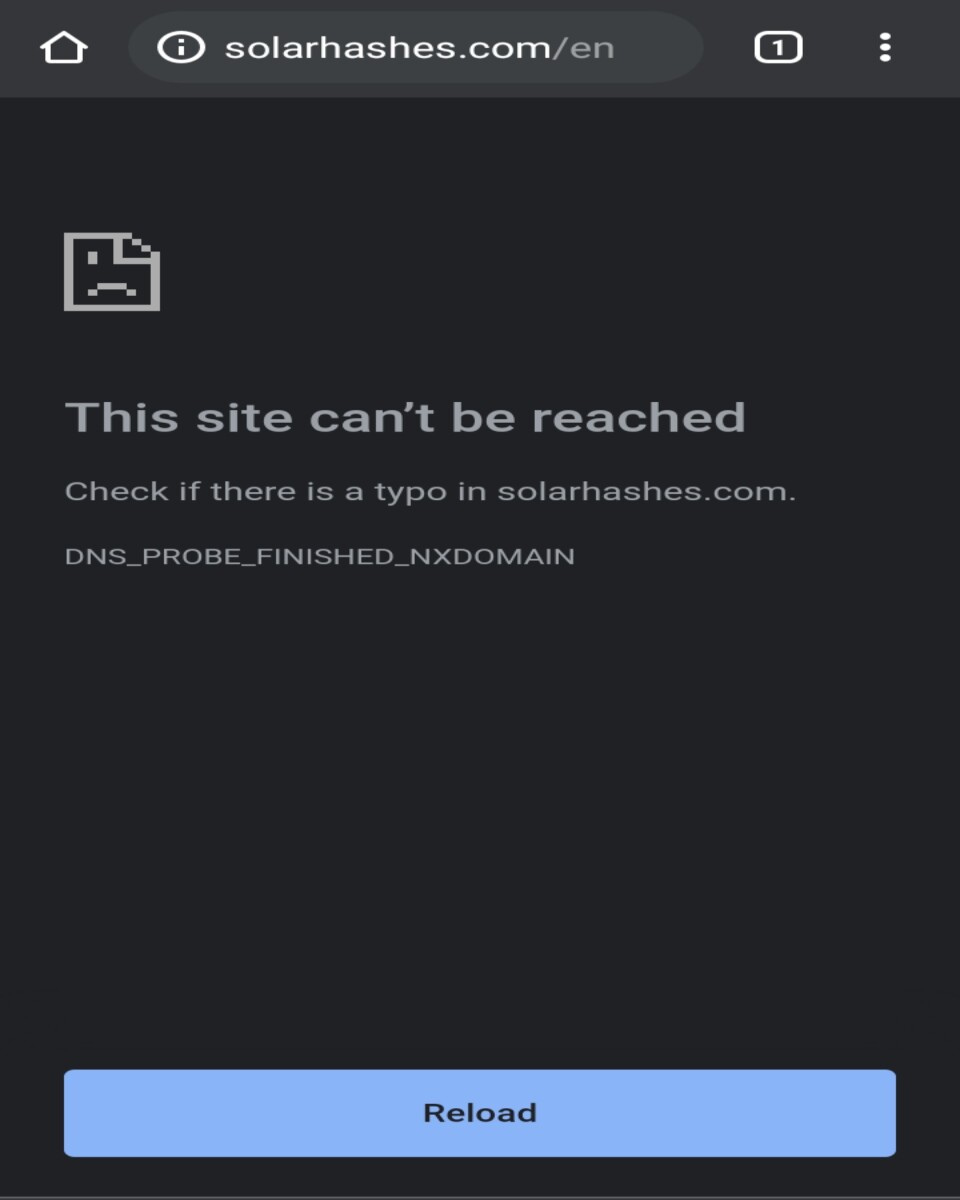 site is unreachable