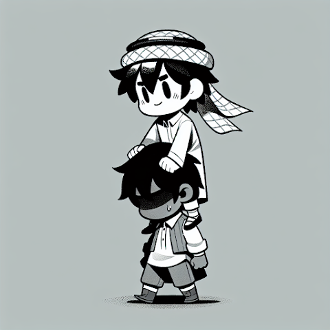 standing on the back of another