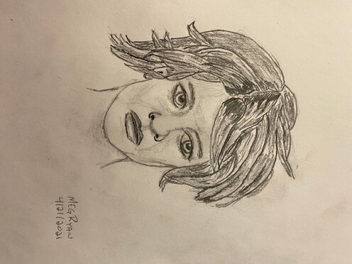 Portrait of Meg Ryan - pencil sketch