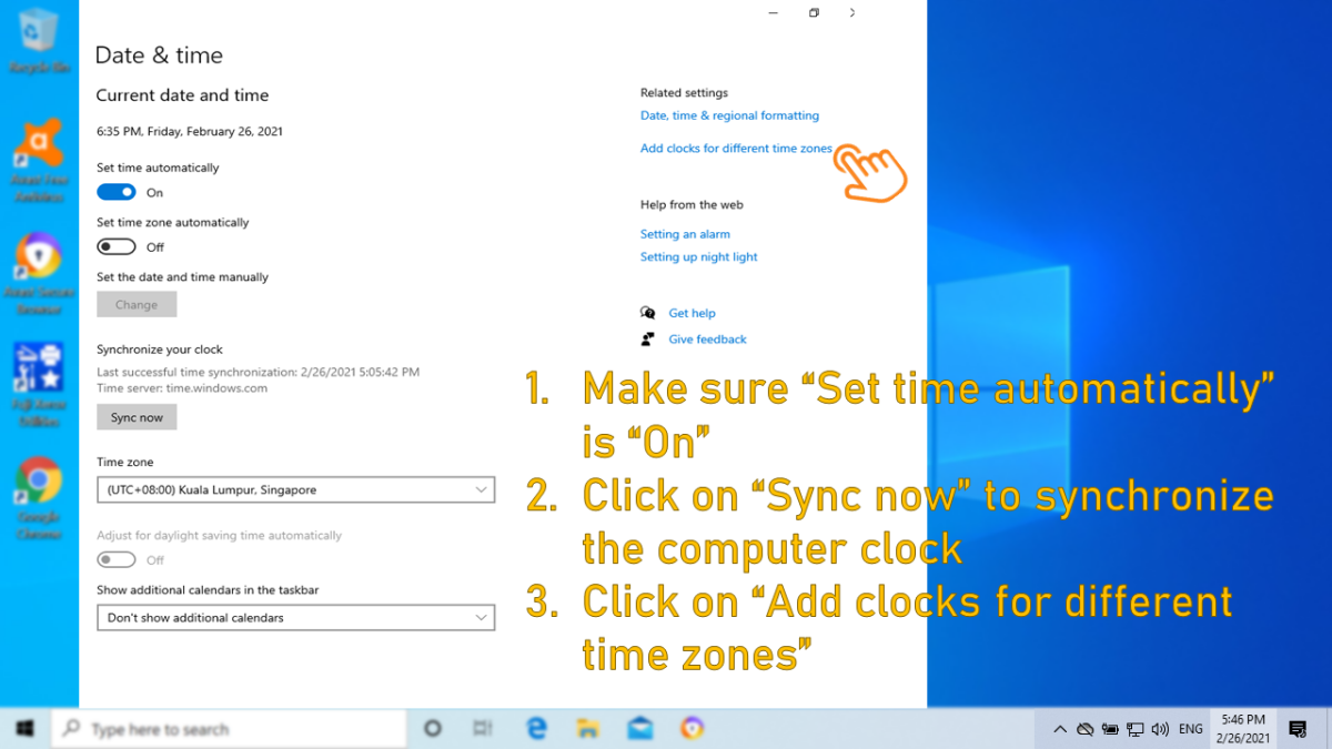 How to Add Another Clock in Windows 10