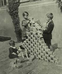 Weimar Germany early 1920s - children playing with money