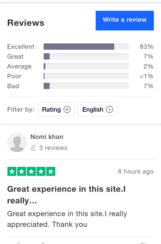 ChangeNow review on TrustPilot