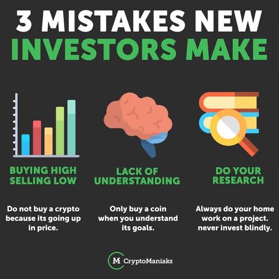 Not performing DYOR' is in the tip 3 mistakes that a new investor does