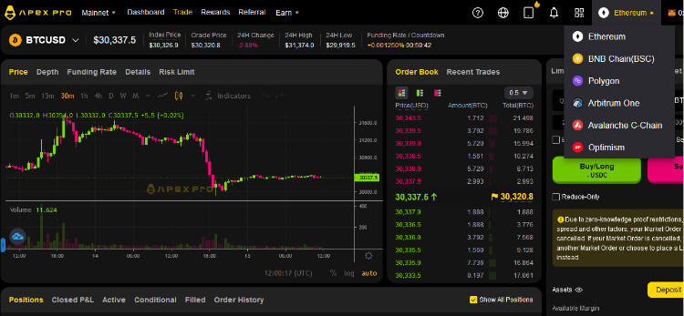 Using Apex Exchange as a Perpetual DEX to trade with margins