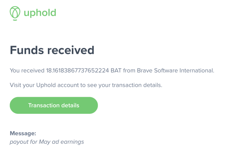 $BAT payment Brave Browser