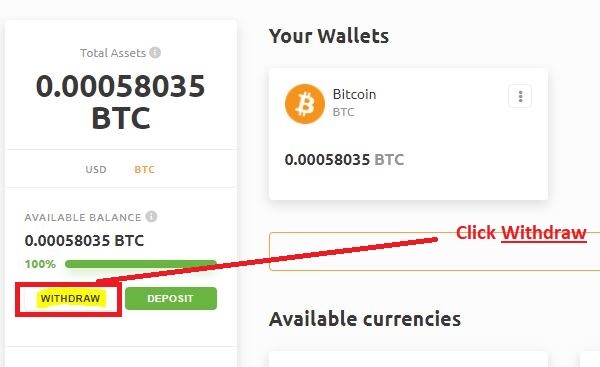 Click Withdraw