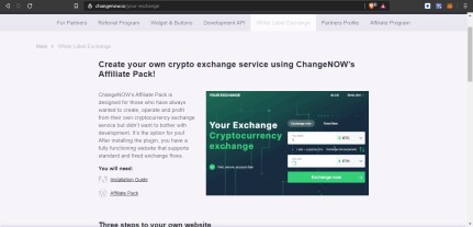 White Label Exchange tab