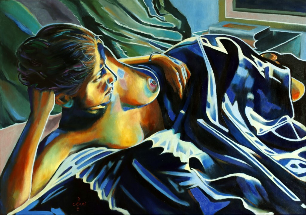 cubist nude oil painting