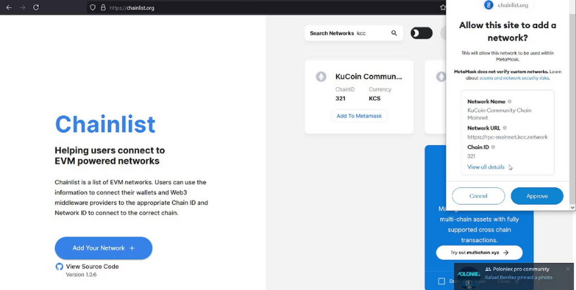 Add Kucoin Community Chain to Metamask