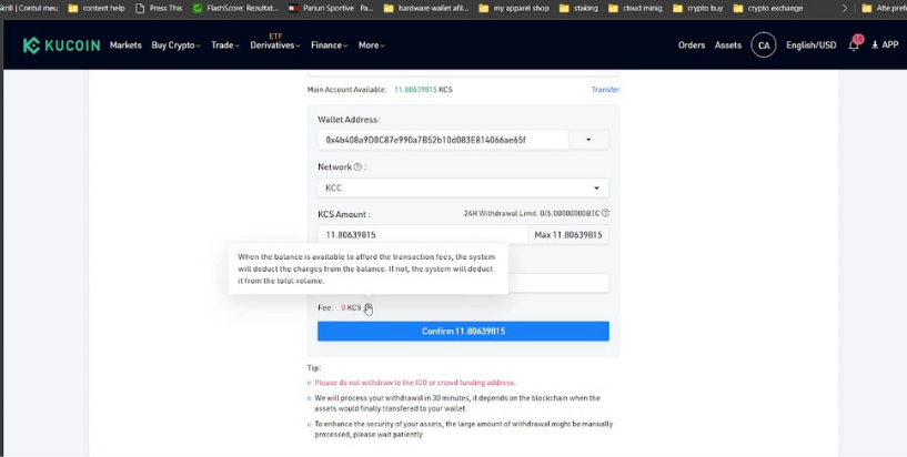 Top up the Metamask wallet with KCS