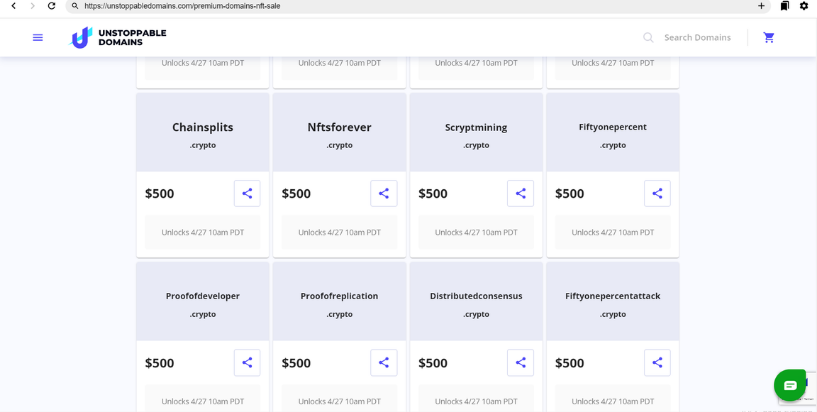 Premium crypto domains