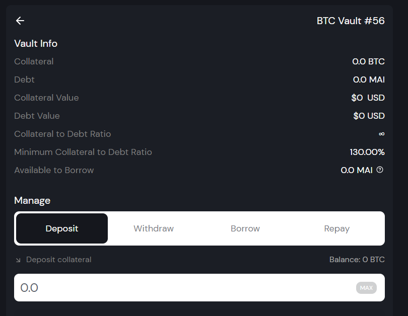Qi Dao create vault