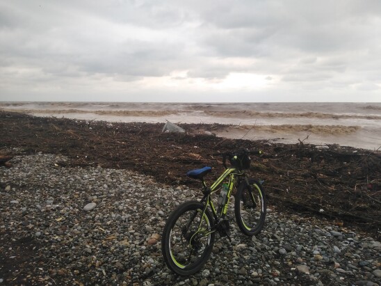 Cycling by The Beach in Iran, flood, nature,