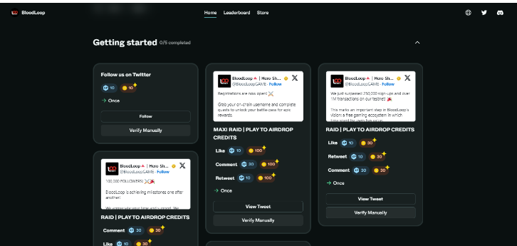 Daily Quests BloodLoop Game Airdrop