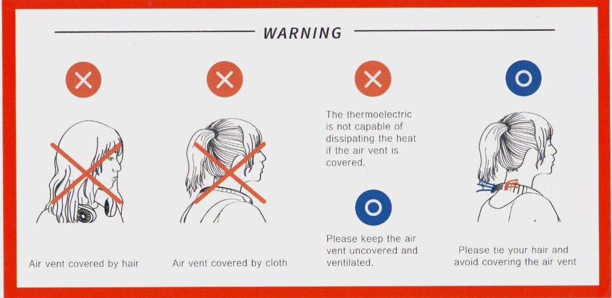 Neck Cooler Warning message