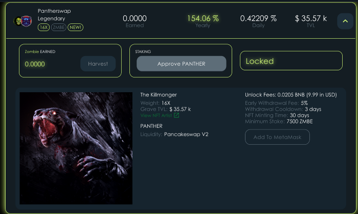 this grave requires a user to hold $PANTHER to enter