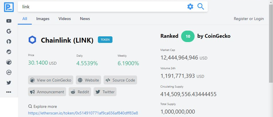 Link search Presearch