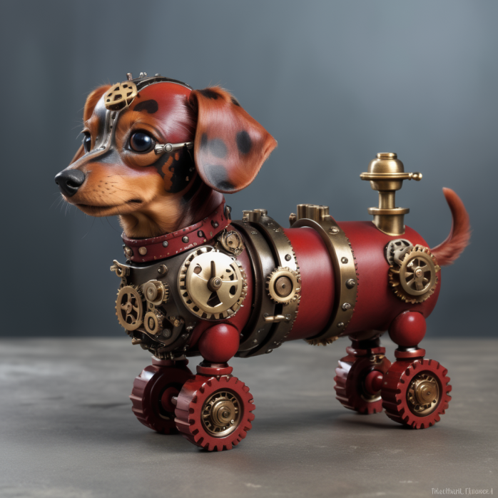 Our 'Steampunked' Red Dapple Dachshund