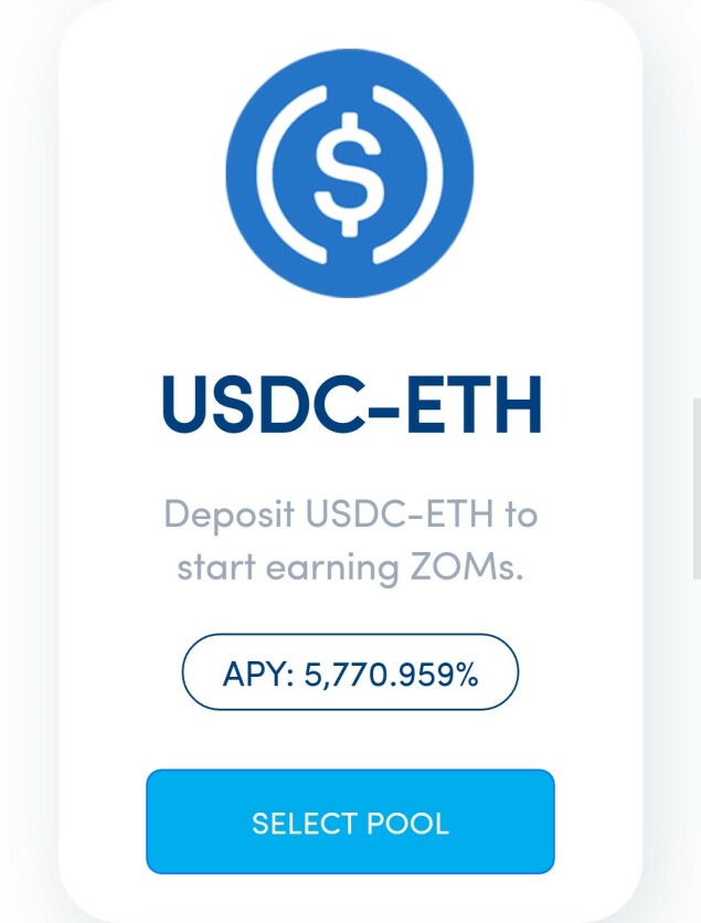 High APY Liquidity Pools: ZOM's Current Liquidity Pool APYs
