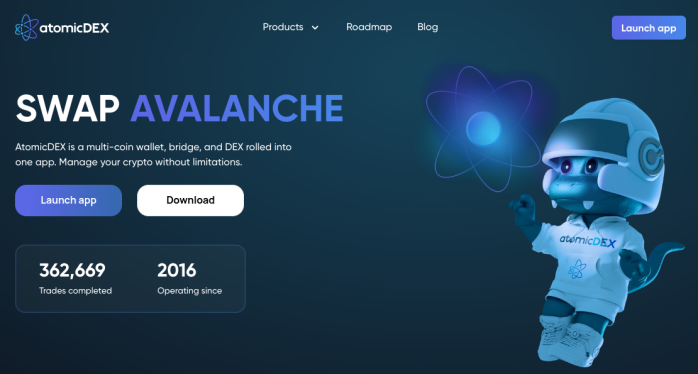 AtomicDEX website landing
