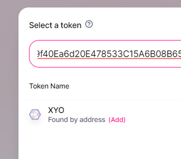 Add XYO address