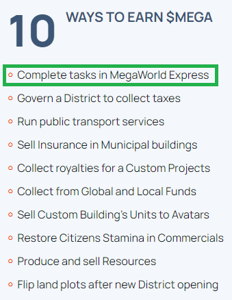 Earn MEGA tokens