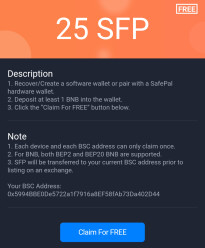 SafePal Deposit BNB