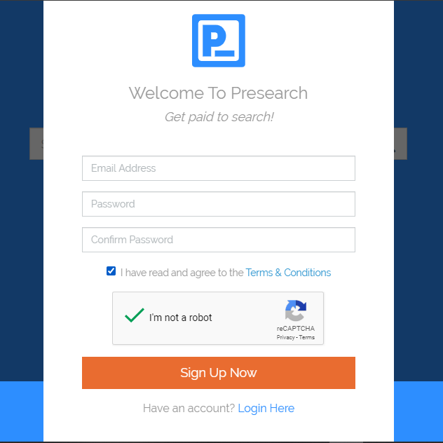 Presearch Registration