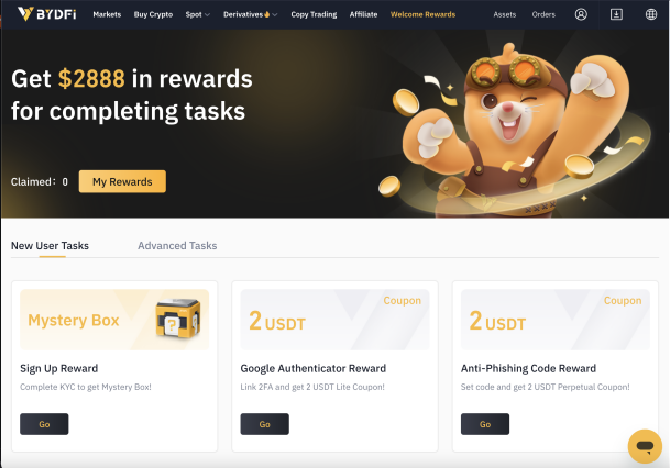 BYDFi Welcome Rewards