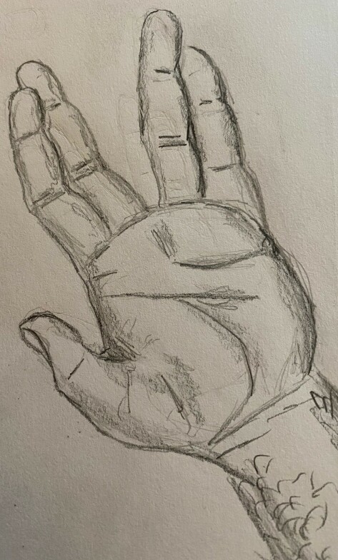 Spock's salute - hand study in pencil