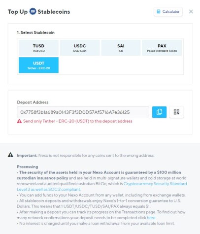 Nexo Deposit Stablecoin