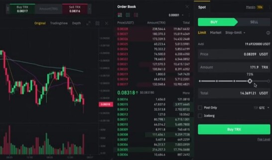 Buy TRX from Binance through Fiat and Spot