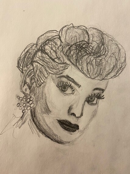 Glamorous Actress - Portrait in pencil