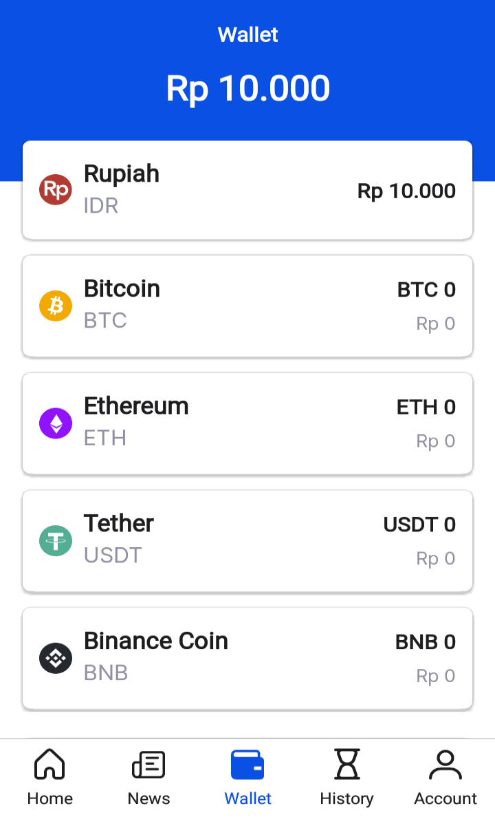 image of Pintu's supported cryptocurrencies