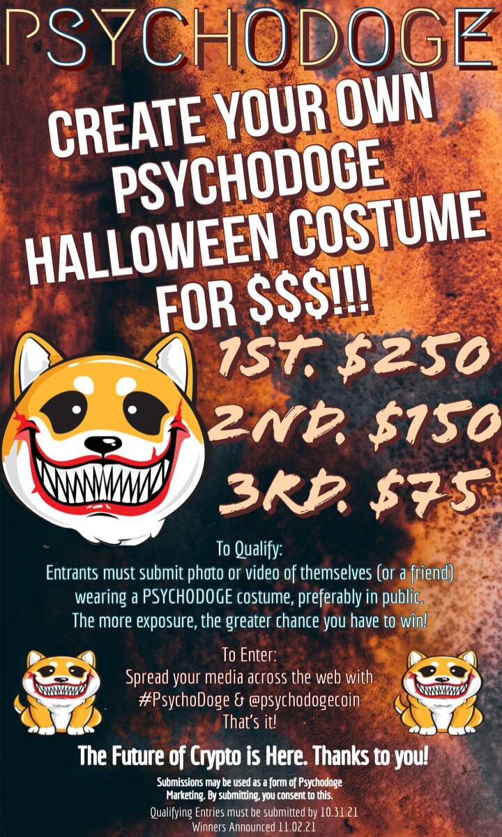 $PSYCHODOGE Halloween Costume Contest