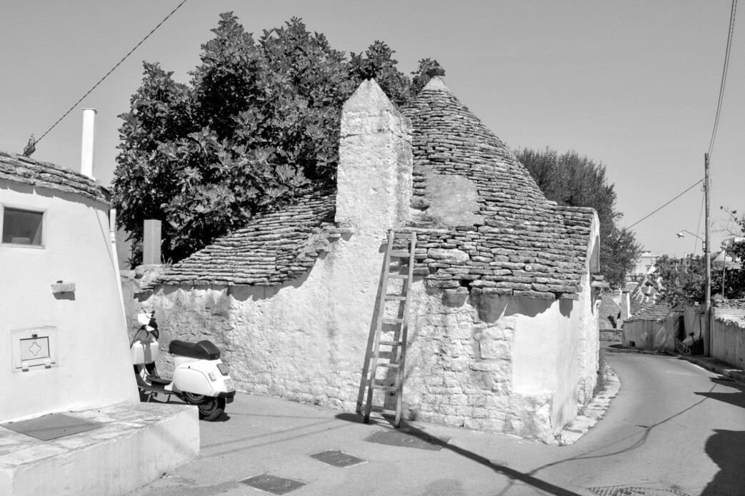 Alberobello in black and white